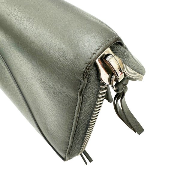 BALENCIAGA 381226 Paper Continental Wallet Round Men's Women's Long Leather Grey - Picture 8 of 10